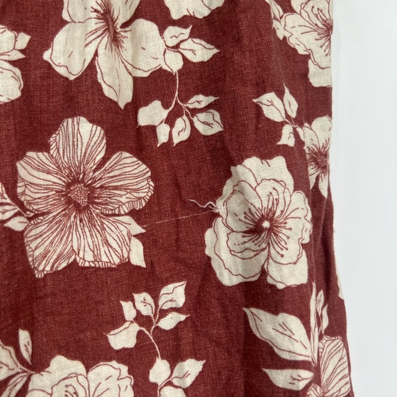 Abercrombie & Fitch High Rise Floral Print Pull-On Pants Linen Blend - Picture 8 of 10